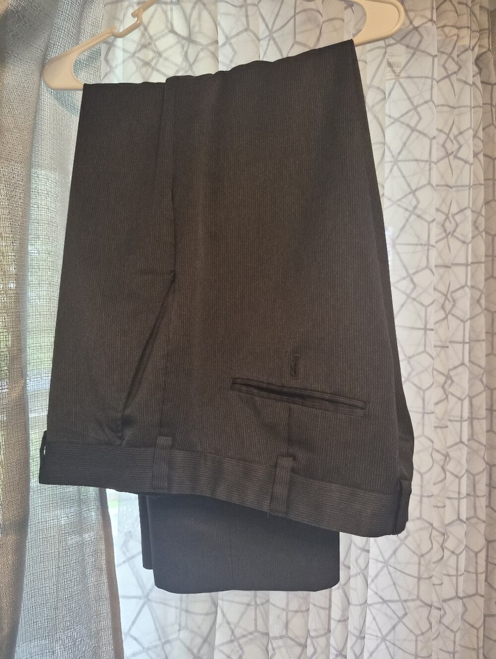 Geoffrey Beene Men's Charcoal Pinstripe Dress Pants